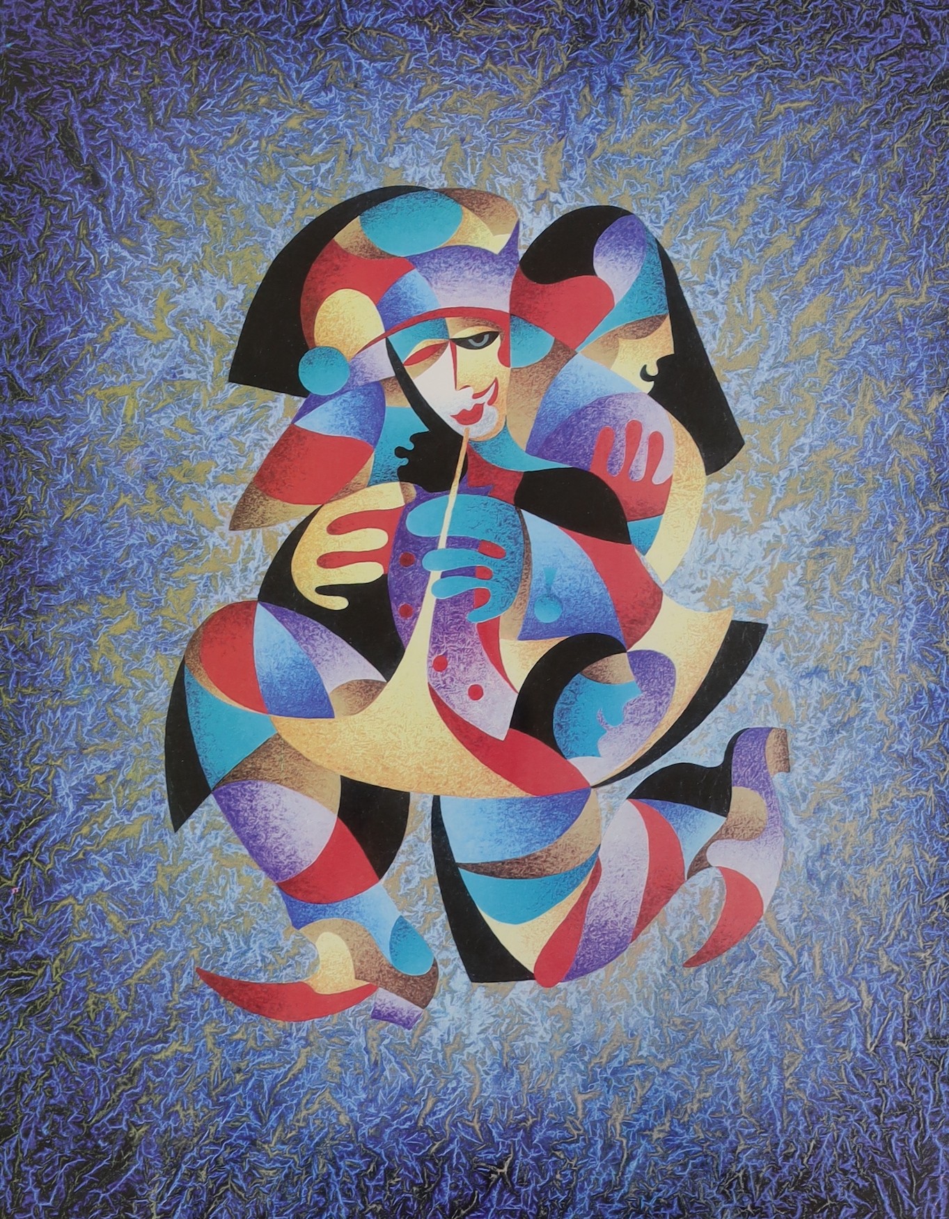 Anatole Krasnyansky (Ukrainian, b.1930), three serigraphs, 'Trio I', 'Play that horn II' and 'Twin Dancers', Park West COA's verso, 42 x 63cm, 58 x 48cm and 60 x 44cm